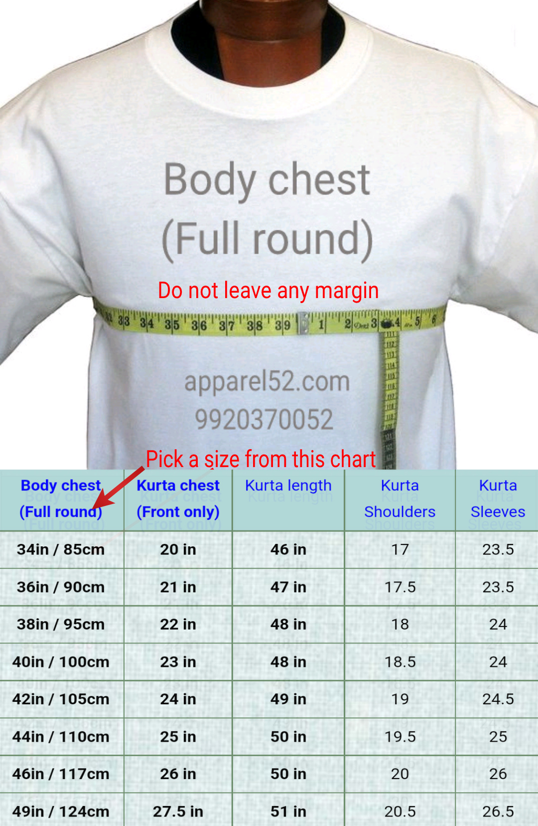  Click here to see Size Chart